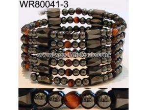 36inch Tiger Eye Opal, Hematite, Magnetic Wrap Bracelet Necklace All in One Set
